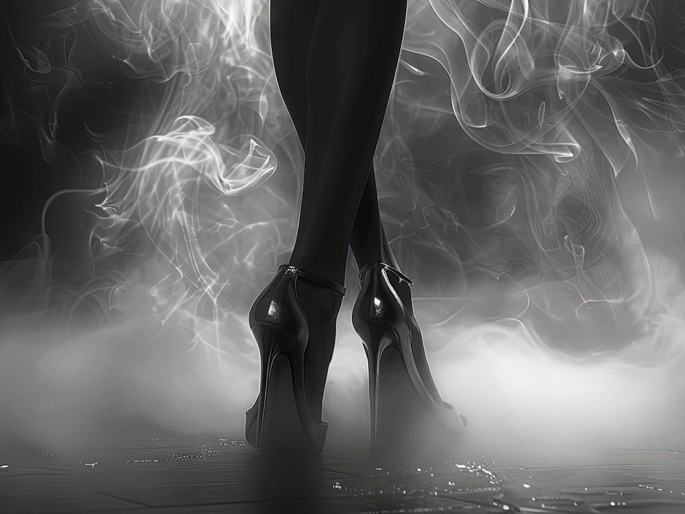 High Heeled Woman In Smoke