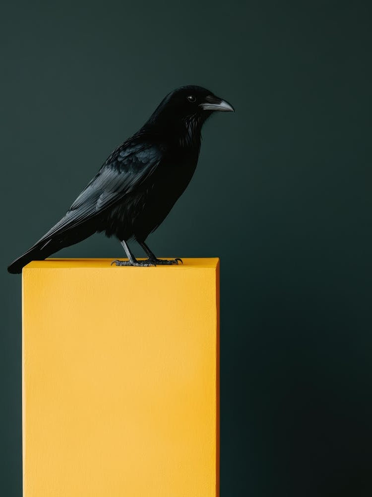 Crow On A Yellow Cube