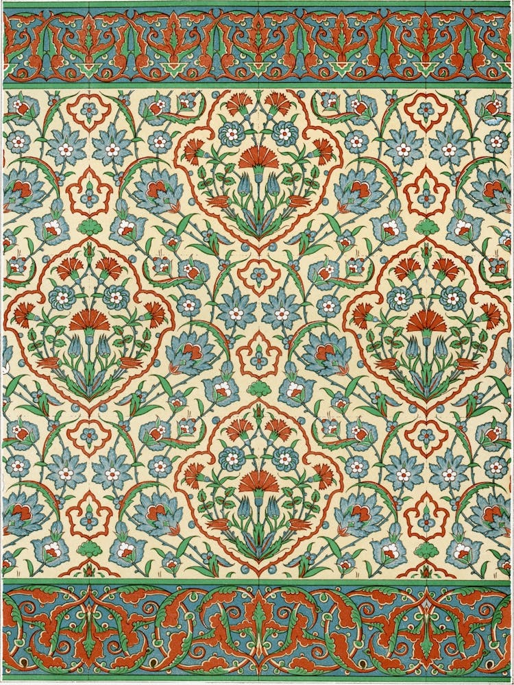 Emile Prisses D’Avennes Pattern, Plate No,33, La Decoration Arabe,Digitally Enhanced Lithograph From Own Original