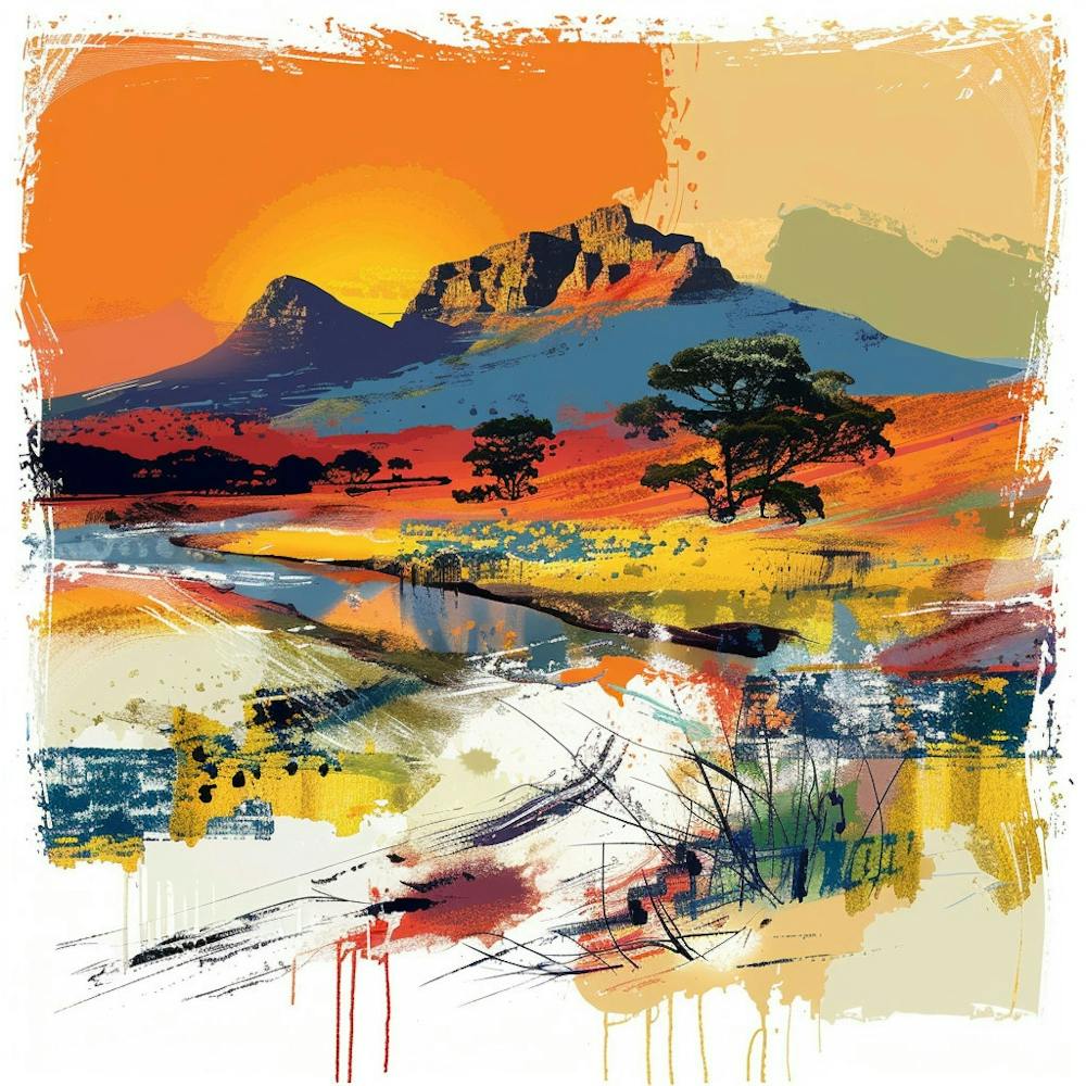 Sunset Over The Mountains South Africa