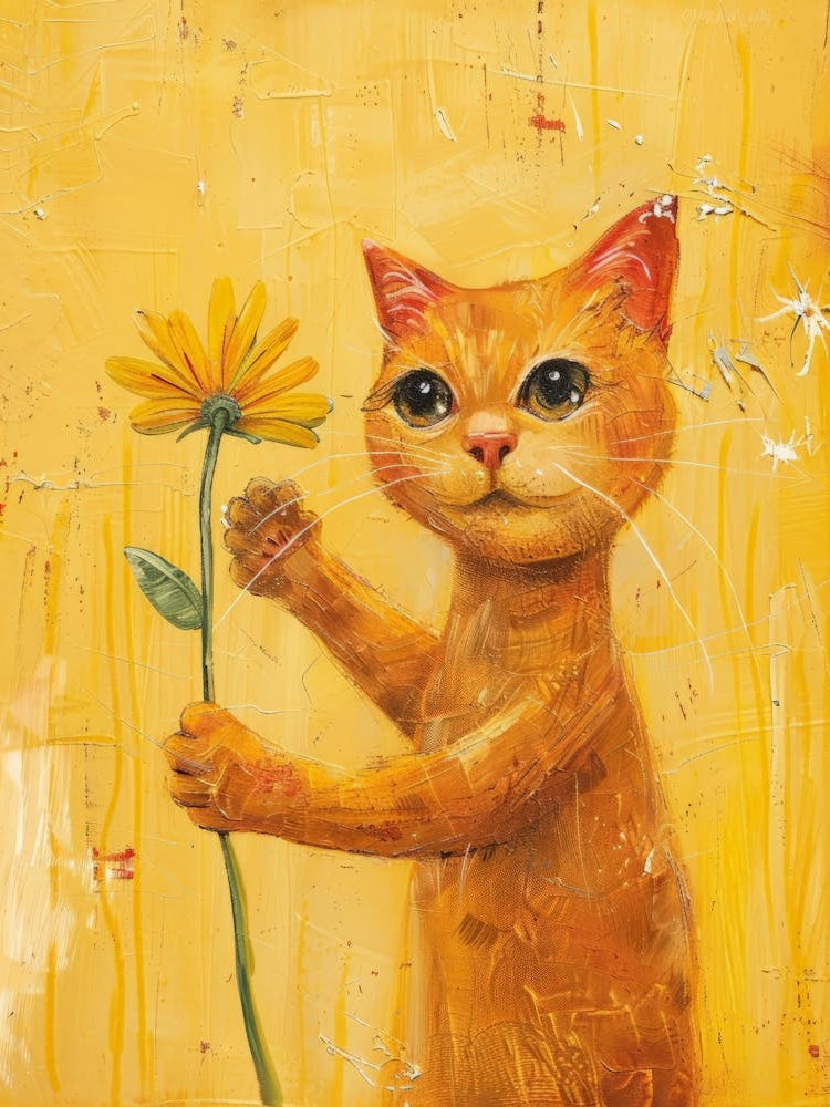 Cat With A Flower