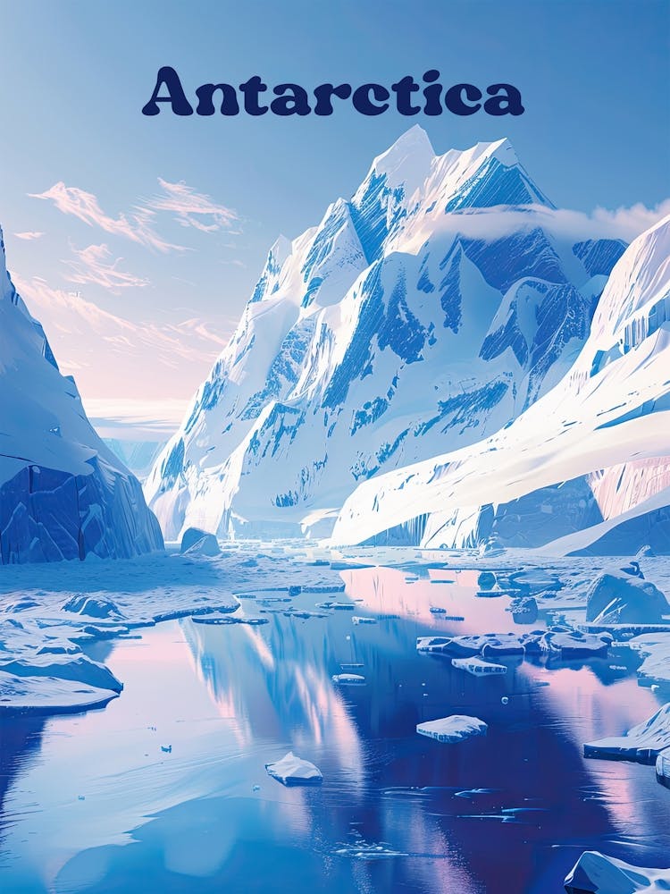 Antarctica Continent Travel Art