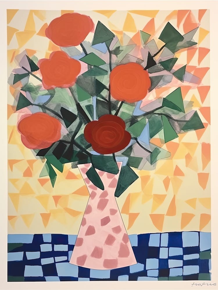 Bouquet de Roses Illustration Florale 1
