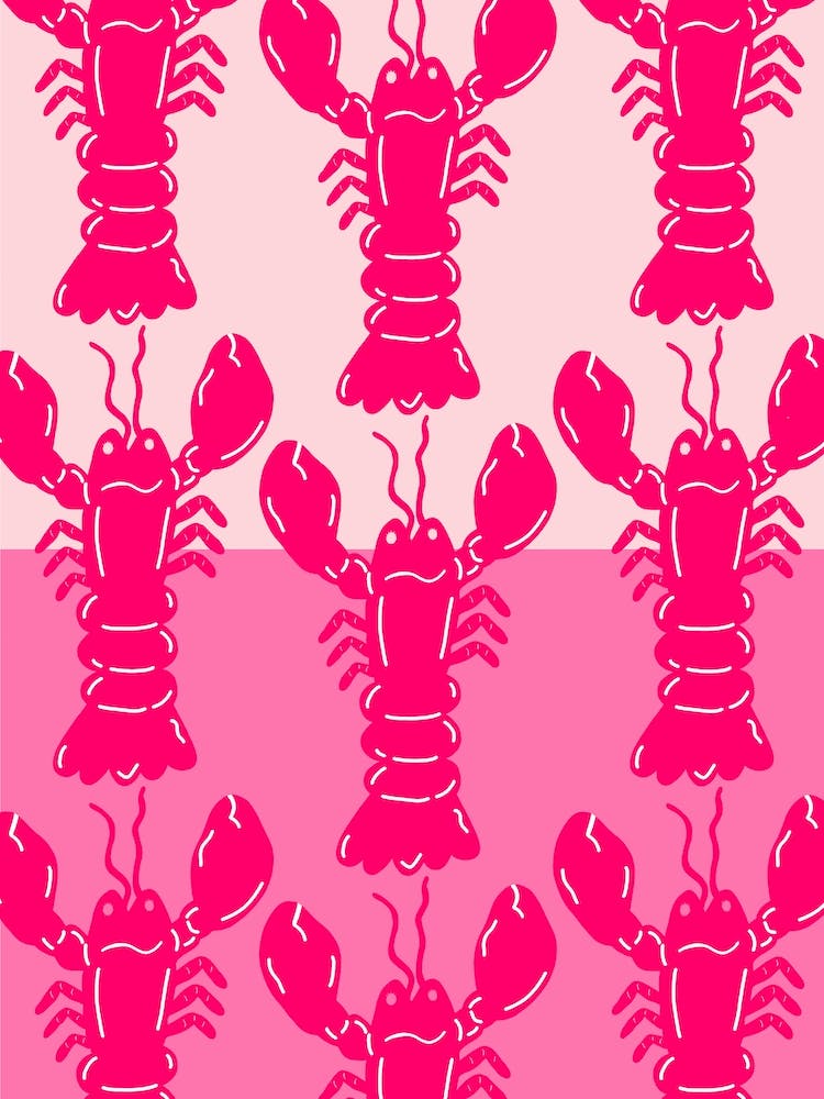 Lobster Repeat Pink On Pink