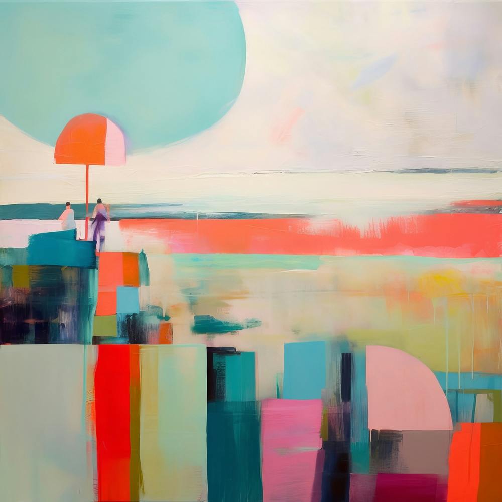 Summer Vibes Color Block Modern Beach Art 12