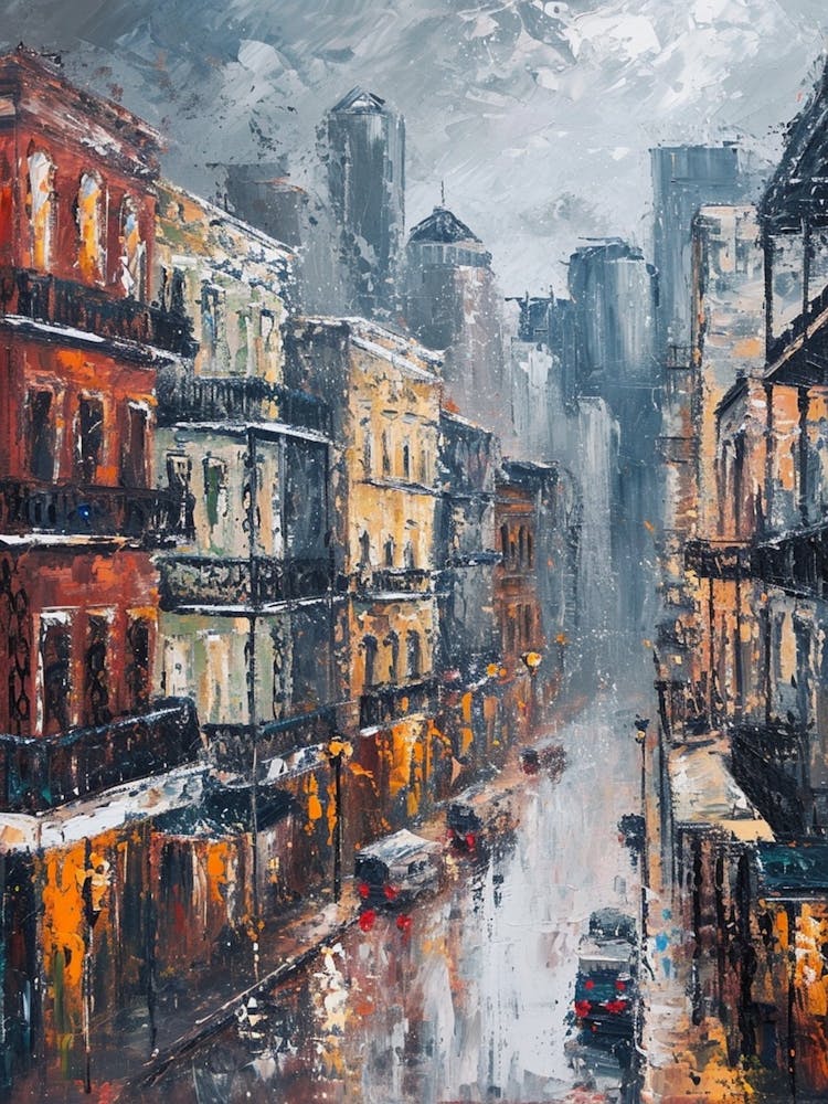 New Orleans Cityscape Painting Style 2