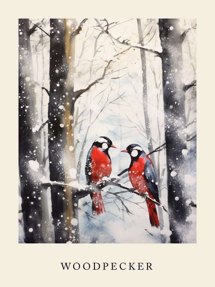 Aquarelle Hiver Pic 1 Affiche
