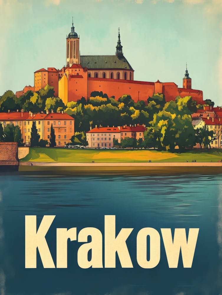 Aihrgdesign A Vintage Travel Poster Of Krakow 4