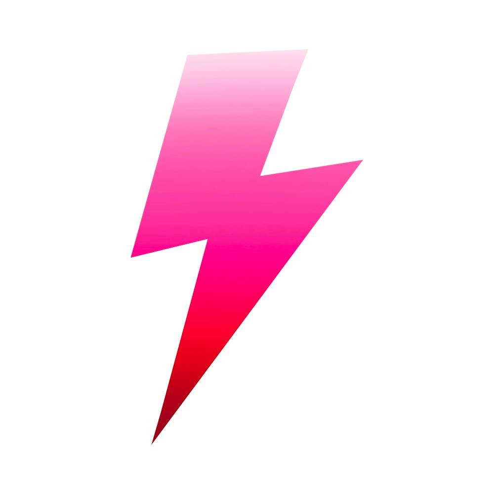 Lightning Bolt Pink and Red Ombré