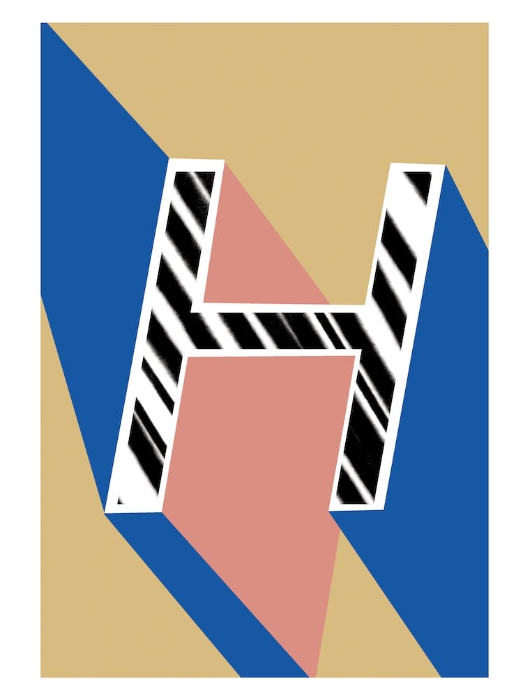 H Geometric Font