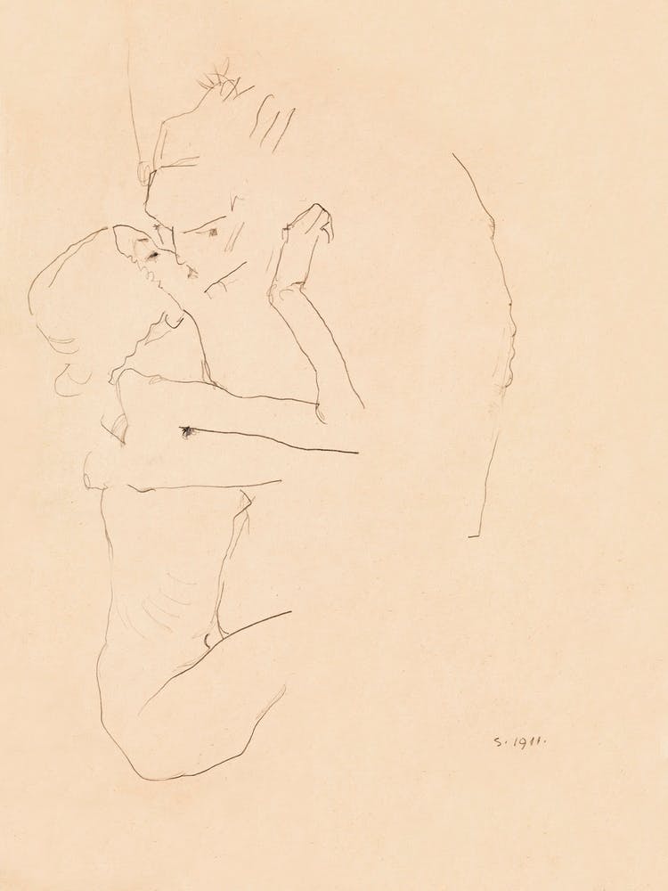 The Kiss (1911), Egon Schiele