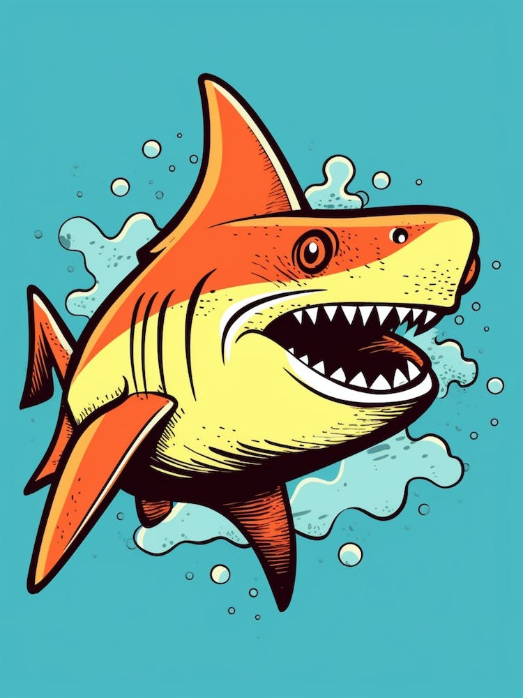 A Nurse Shark In A Vintage Cartoon Style 2