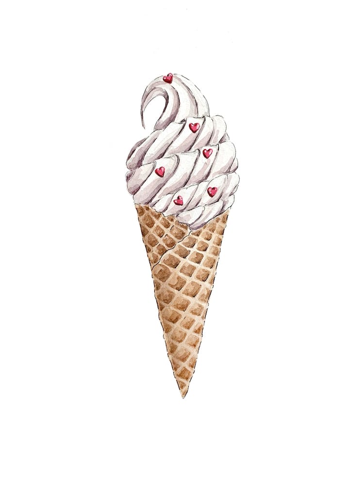 Sweet Treats In Watercolor Ice Cream