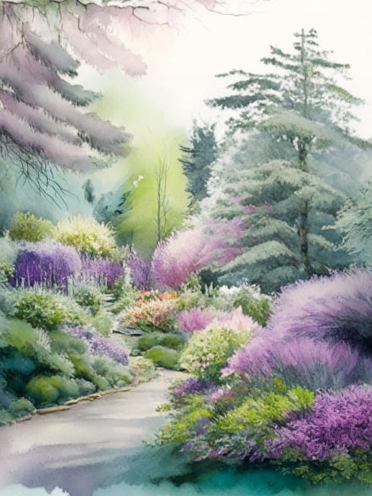 Bellevue Botanical Garden, 1, Usa Pastell Aquarell