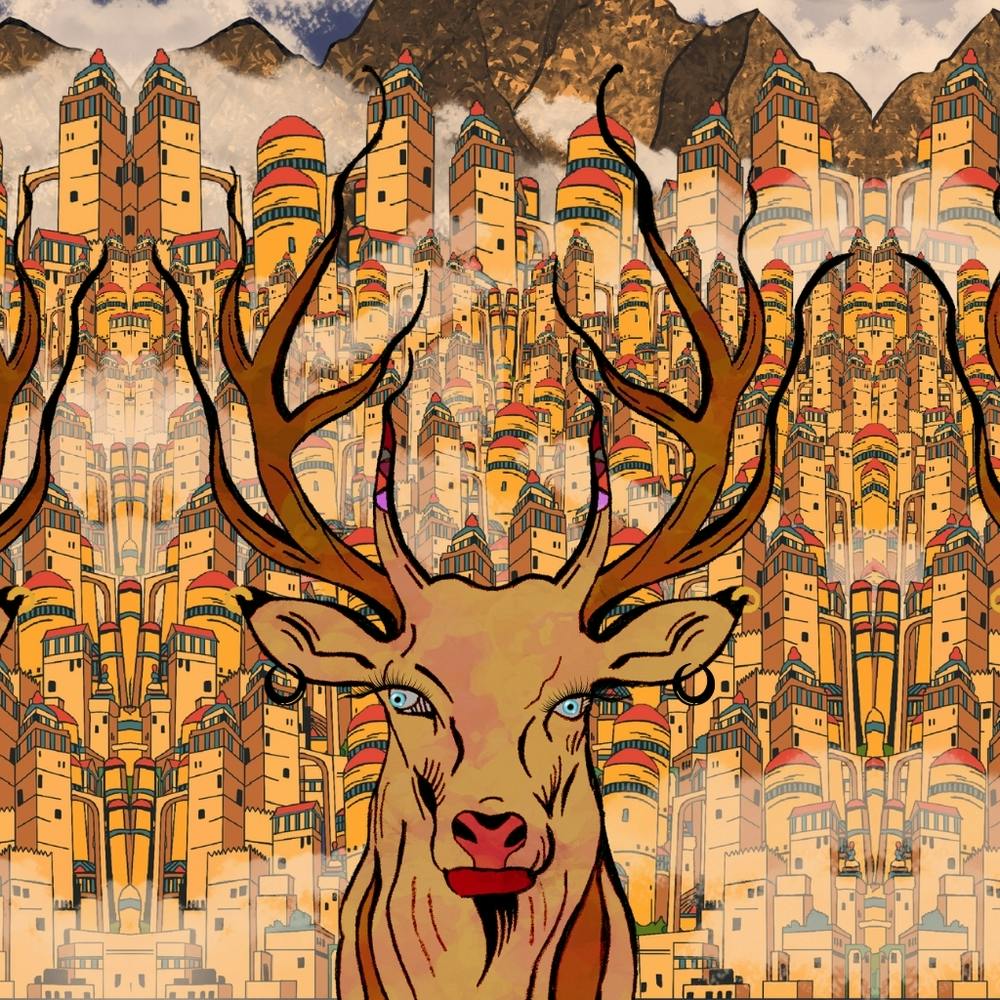 Deer In The City Canva Print