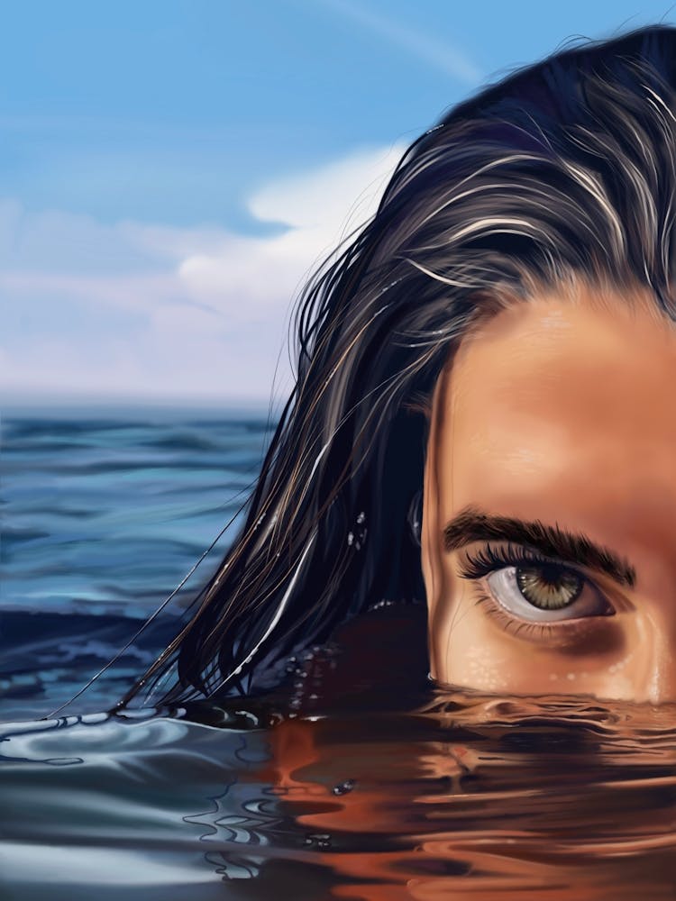 The girl in the water