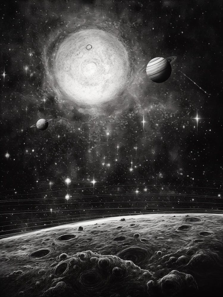 Black And White View From The Moon