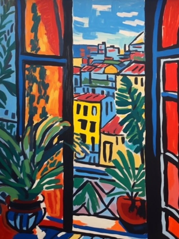 Window View Of Berlin In The Style Of Fauvist 4