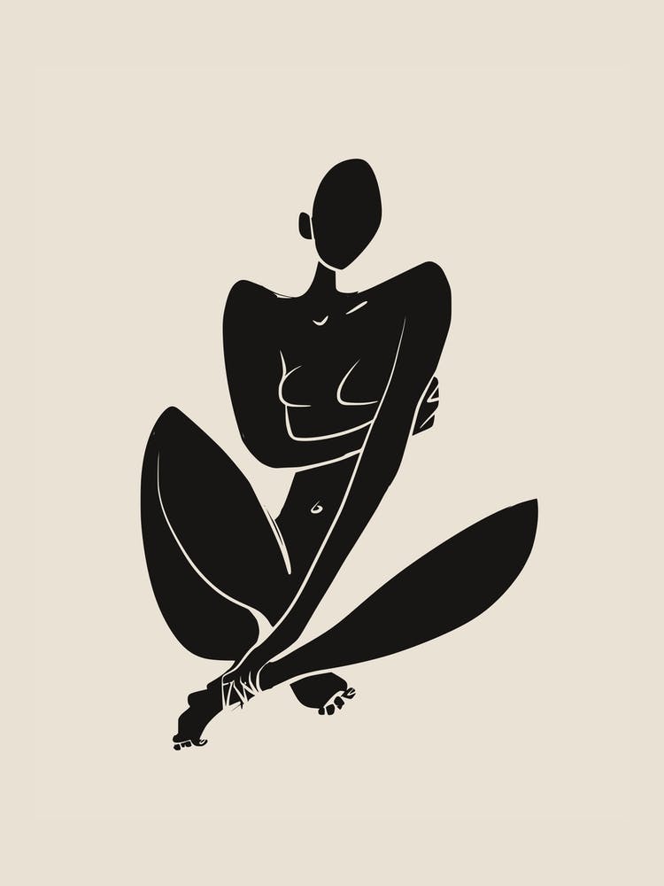 Sitting Nude In Black