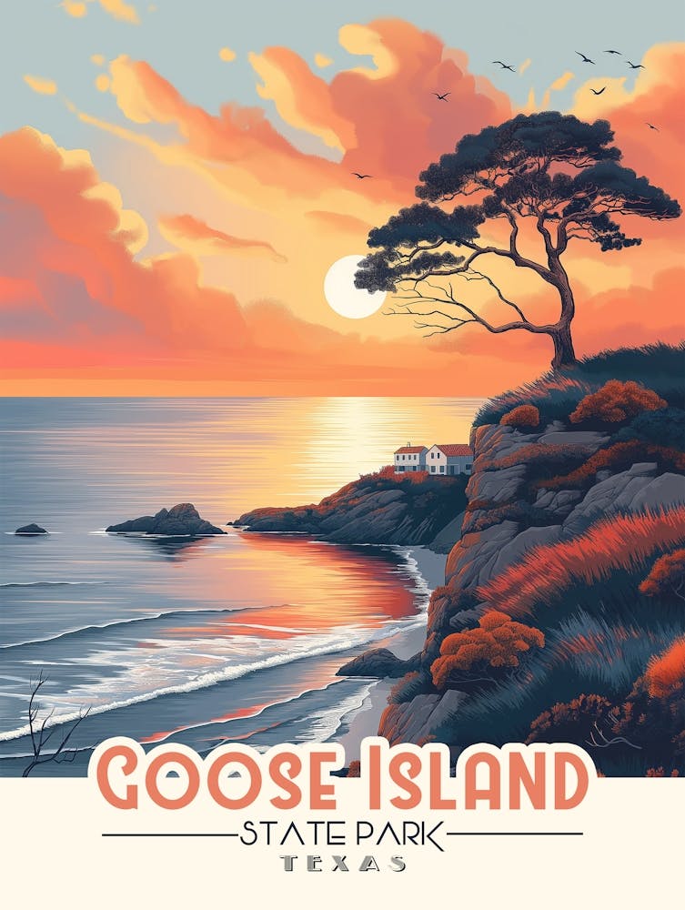 Explore the Coastal Beauty: Goose Island State Park Poster