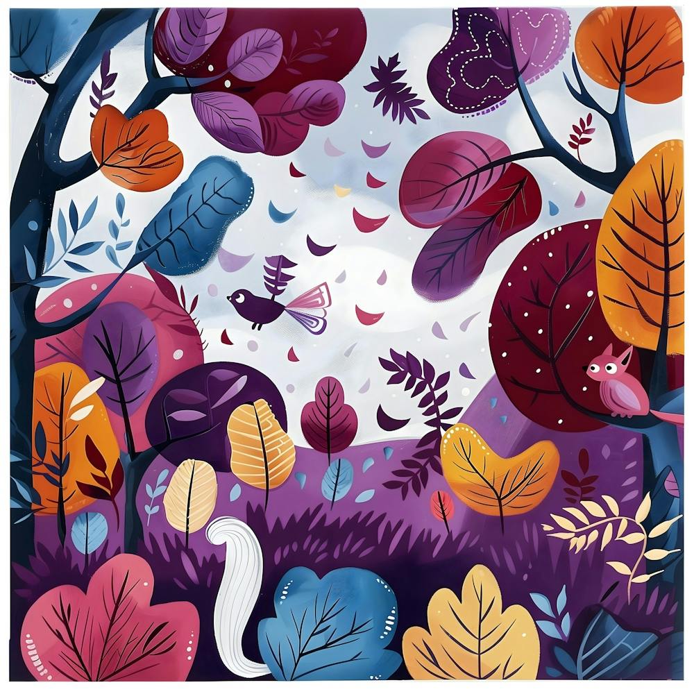 Forest Canvas Print, Naïve Folk