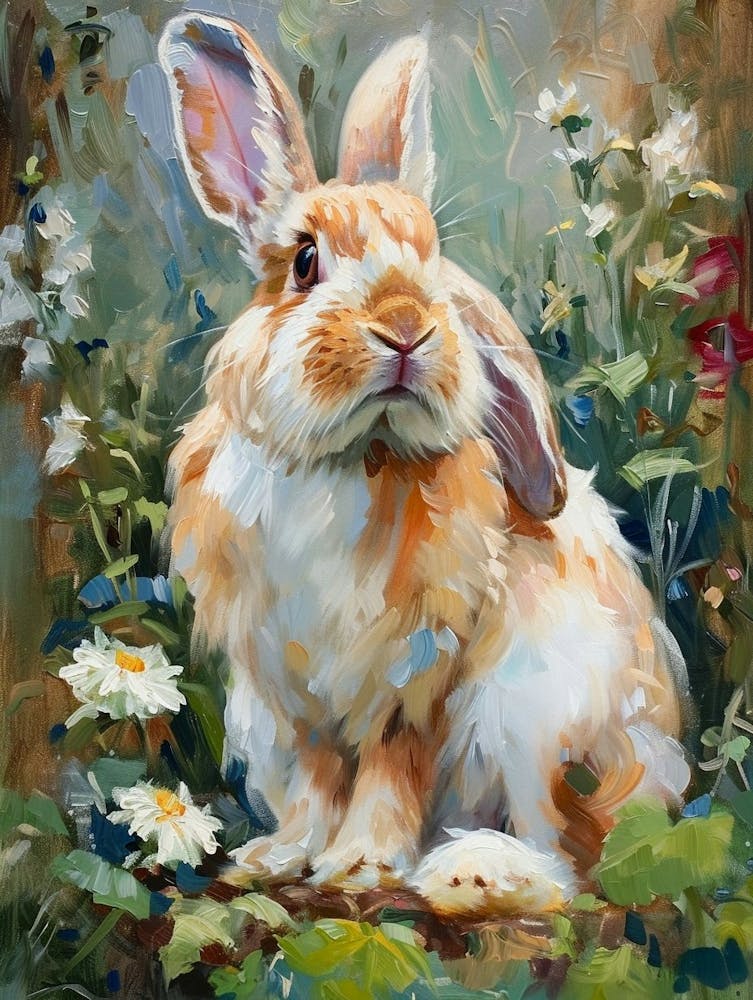 American Fuzzy Rabbit Painting 1