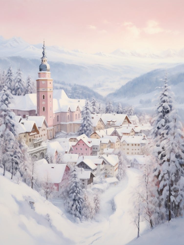 Dreamy Winter Painting Lech Austria 1