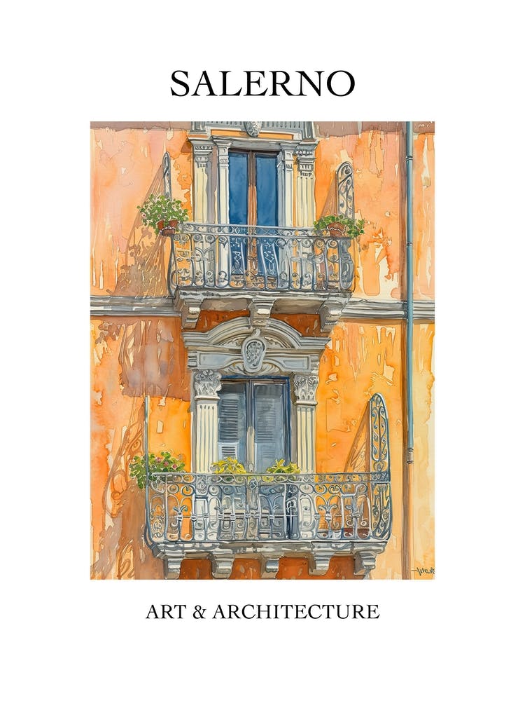 Salerno Travel And Architecture Poster 2