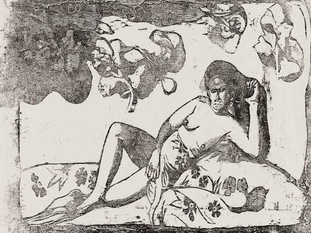 Woman With Mangos Tired, From The Suite Of Late Woodblock Prints, Paul Gauguin