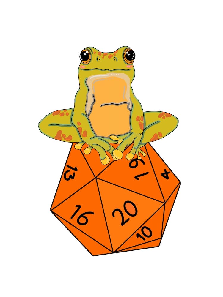 frog sat on dice dungeons and dragons 1
