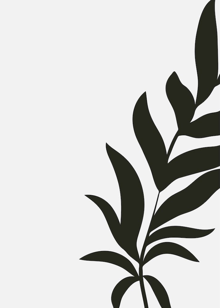 Abstract Botanical Black and Beige Art 9