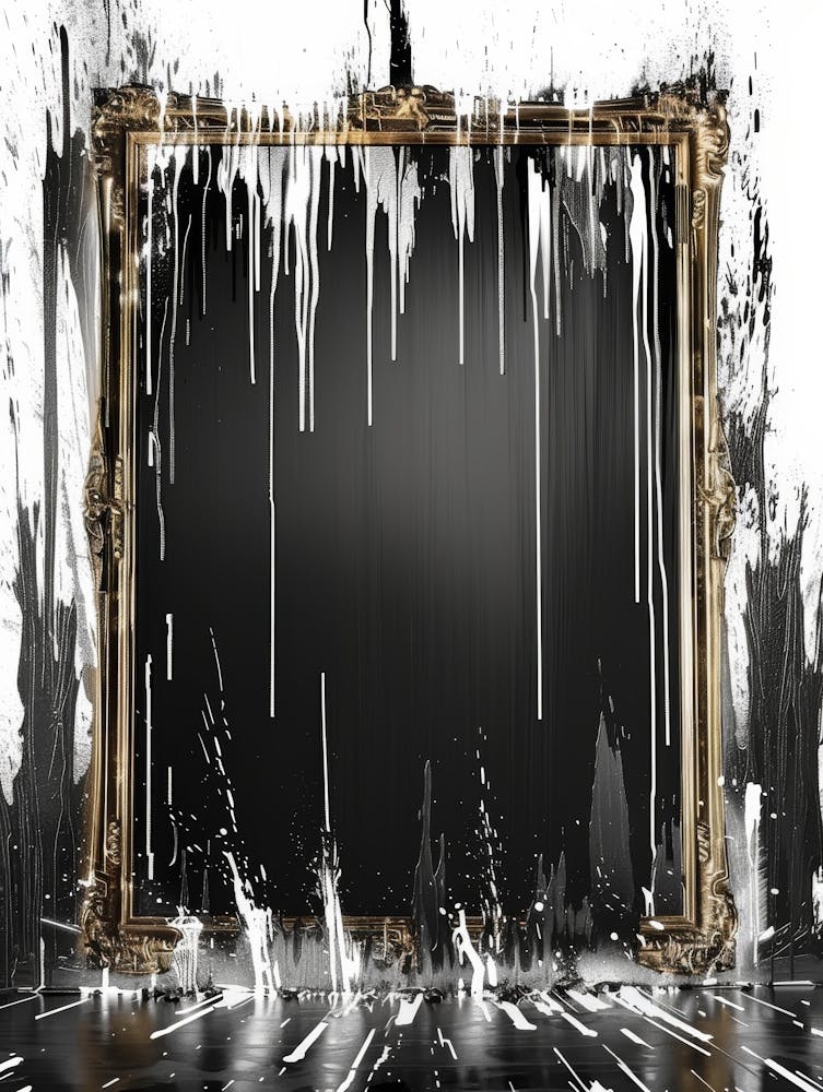 Black Frame With Dripping Paint