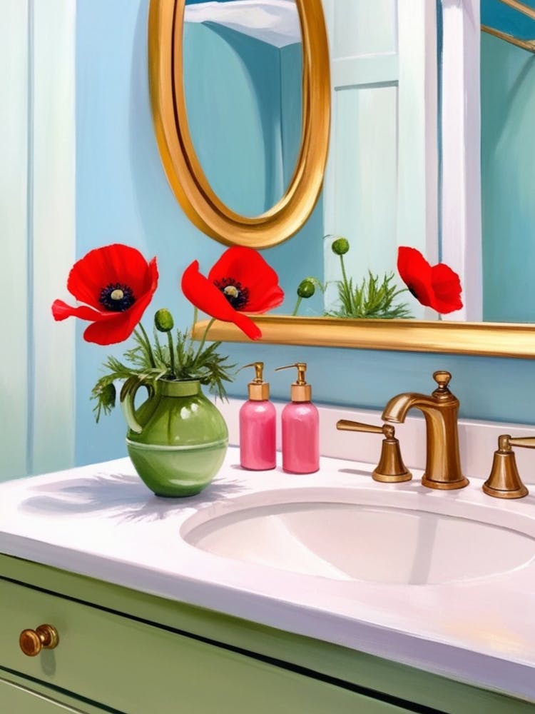 Poppies In Bathroom 2