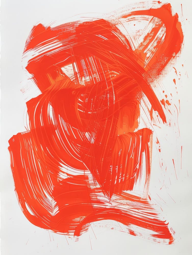 Orange And White Abstract Painting