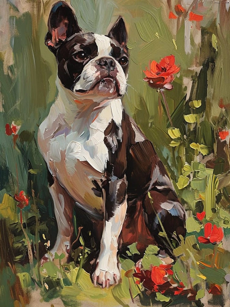 Boston Terrier Acrylic Painting 3