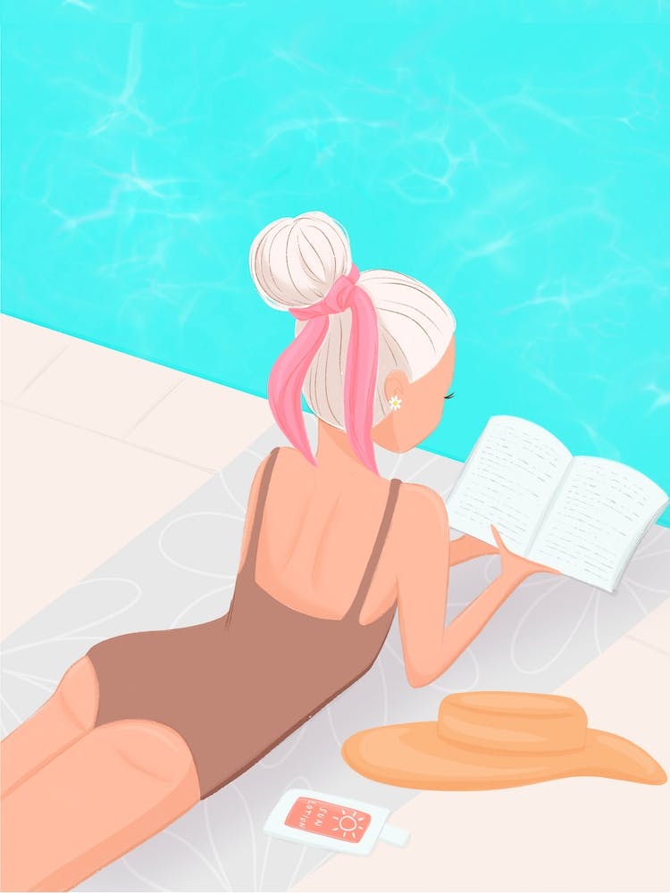 Sunbathing By The Pool