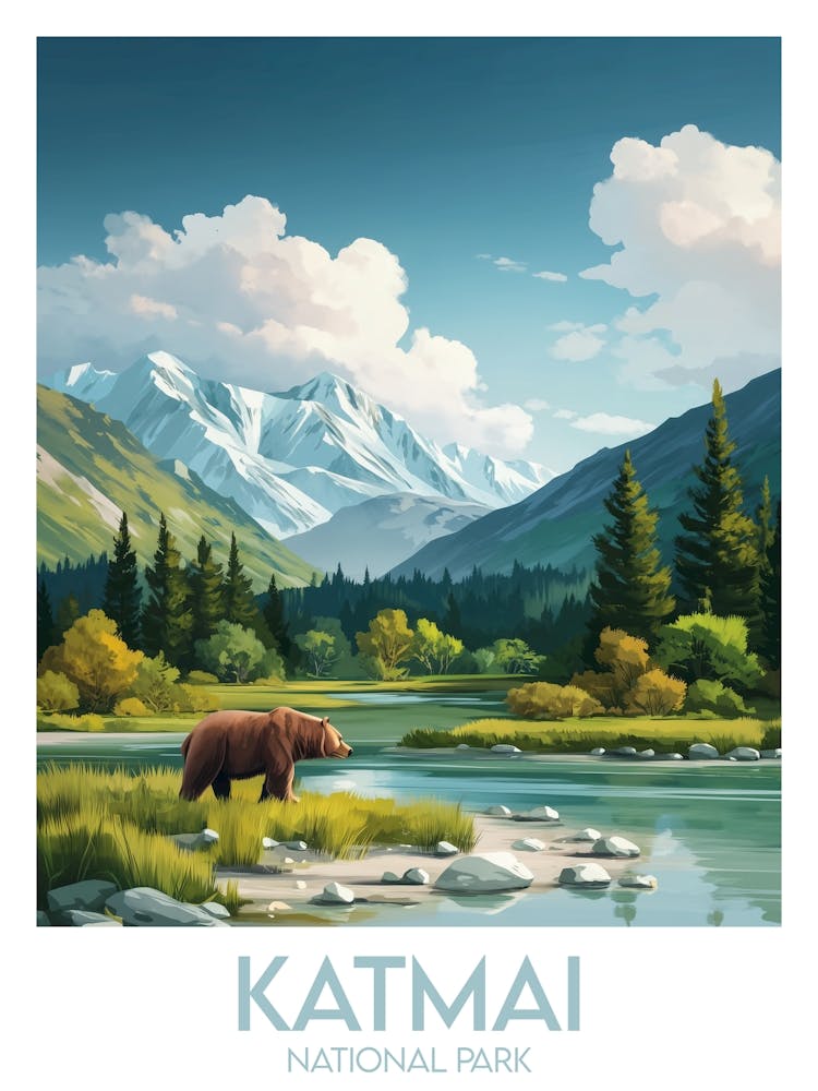 Affiche de voyage Katmai National Park