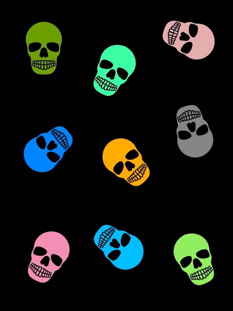 Totenkopfmuster Auf Schwarzem Hintergrund