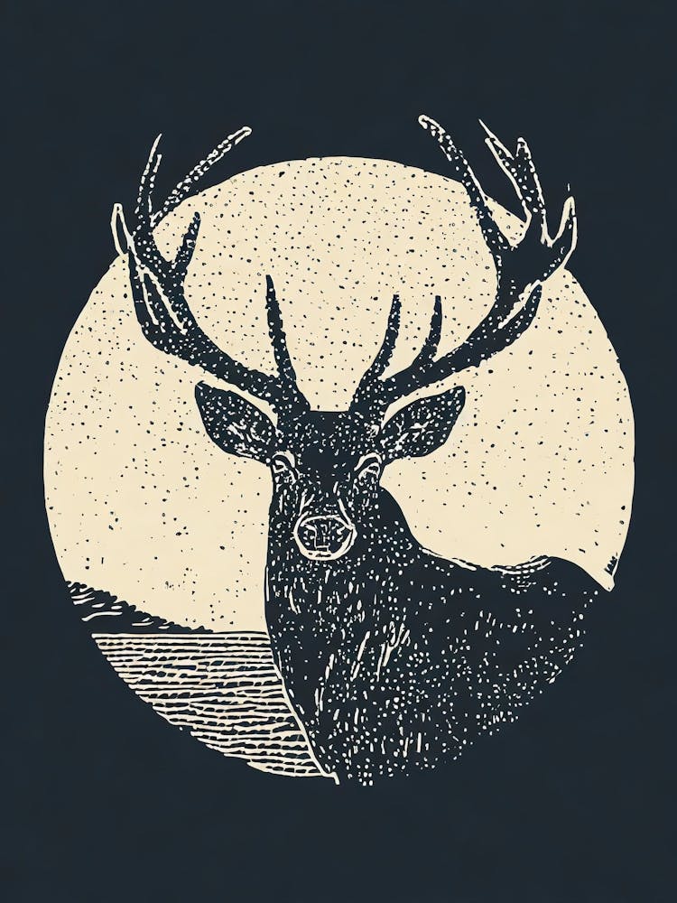 A Majestic Stag Silhouetted By The Setting Sun