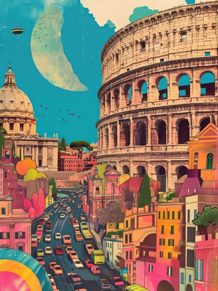 Rome   Retro Collage Style 2