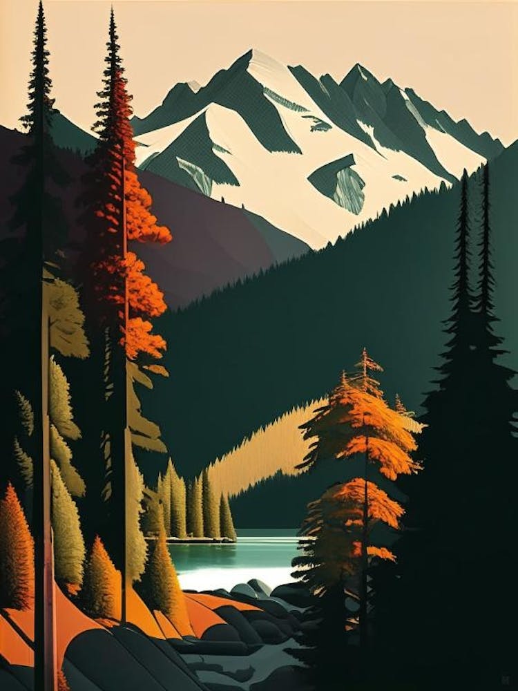Jasper National Park Canada Retro