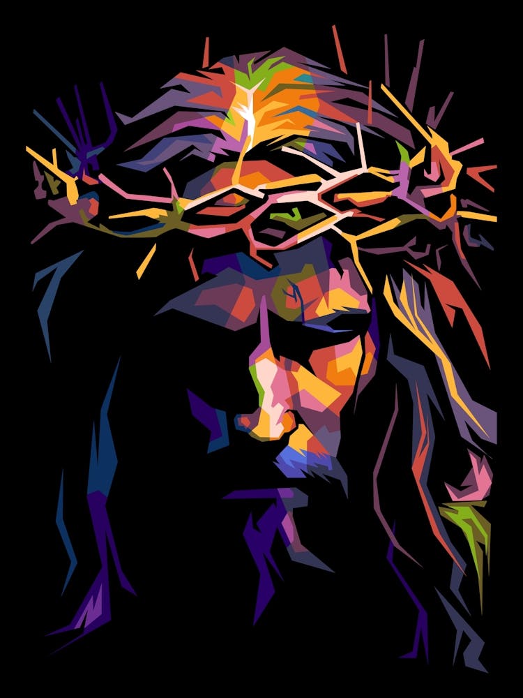 Love And Faith Jesus Christ Wpap Pop Art Style