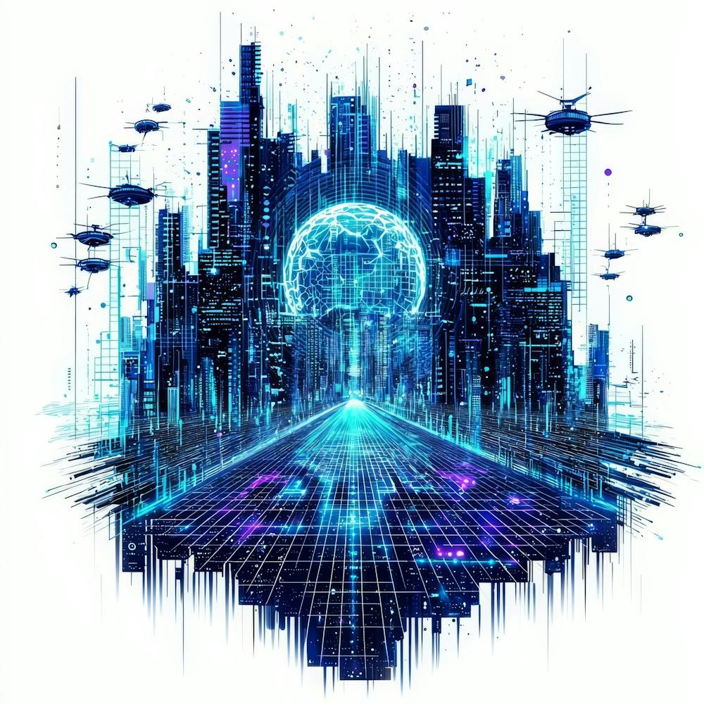 Futuristic City.Generated AI. Wall 6