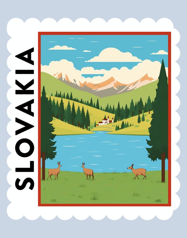 Slovakia 2 Travel Stamp Poster