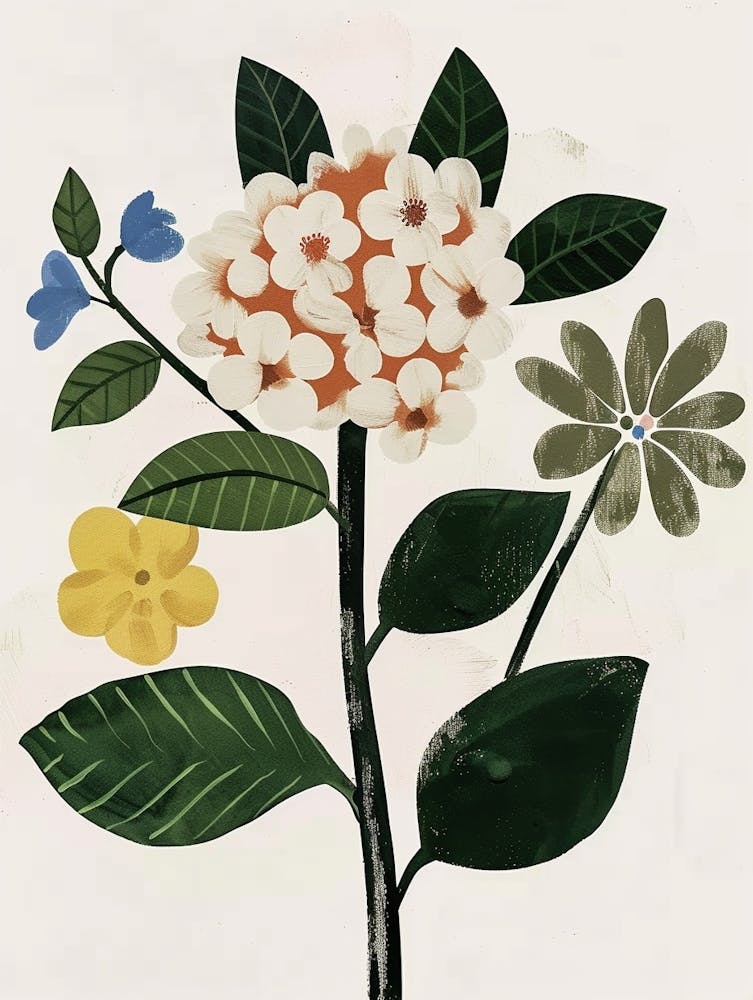 Gemalte Blumen Hortensie 3
