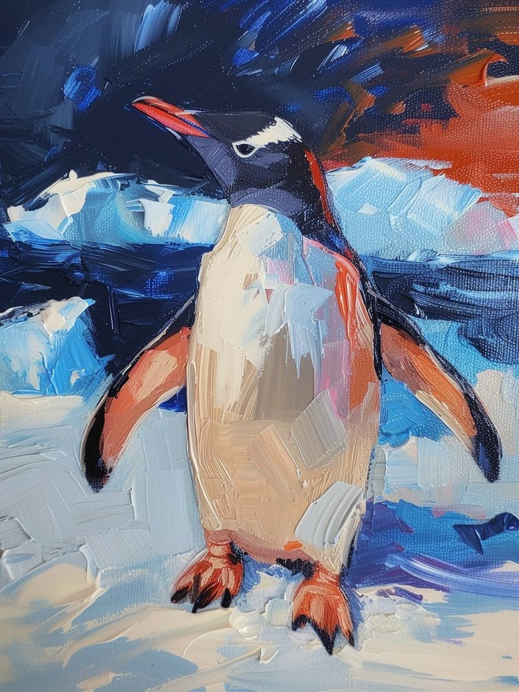 Adlie Penguin Signy Island Oil Painting 1
