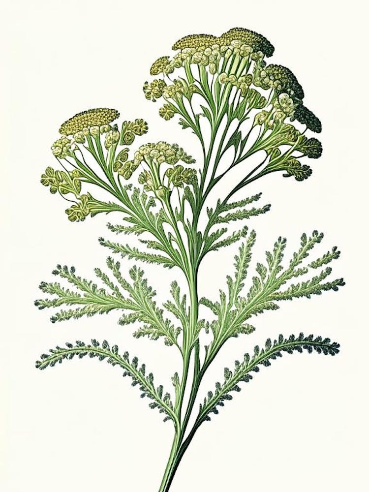 Yarrow Wildflower Vintage Botanical 2