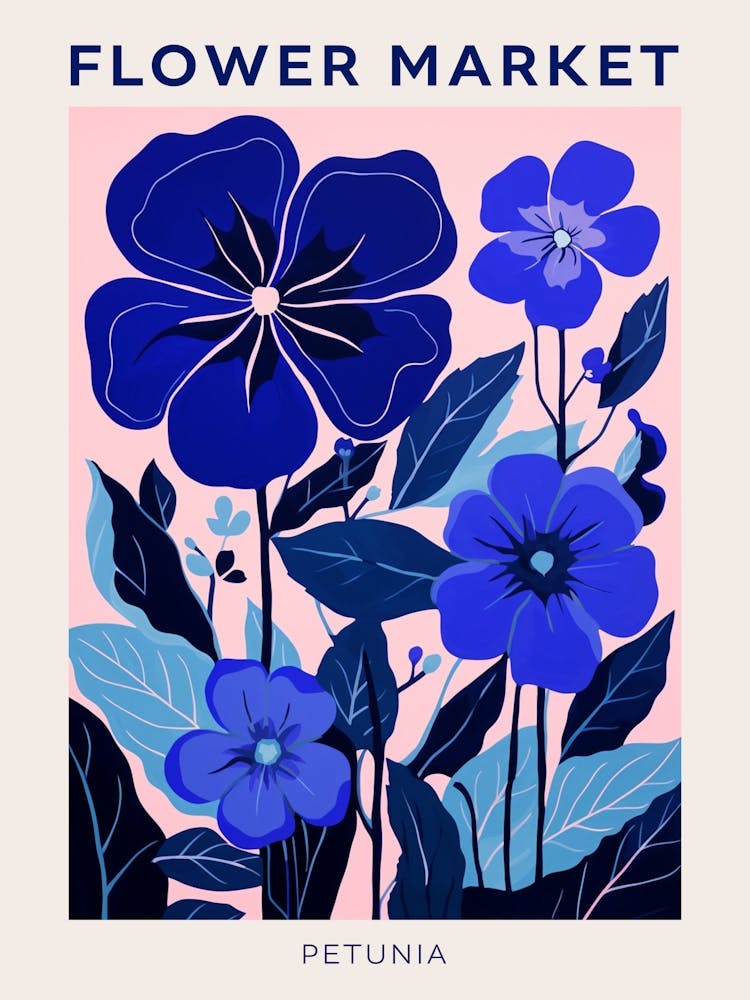Blue Flower Market Poster Petunia 2