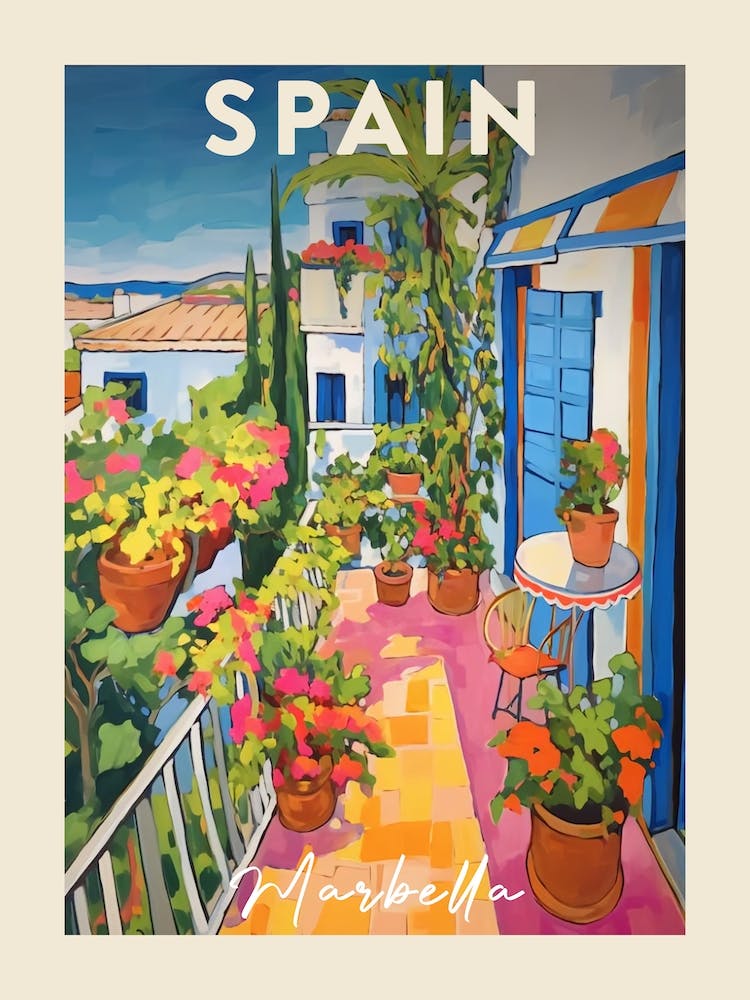 Marbella Spain 5 Fauvist Painting Travel Poster