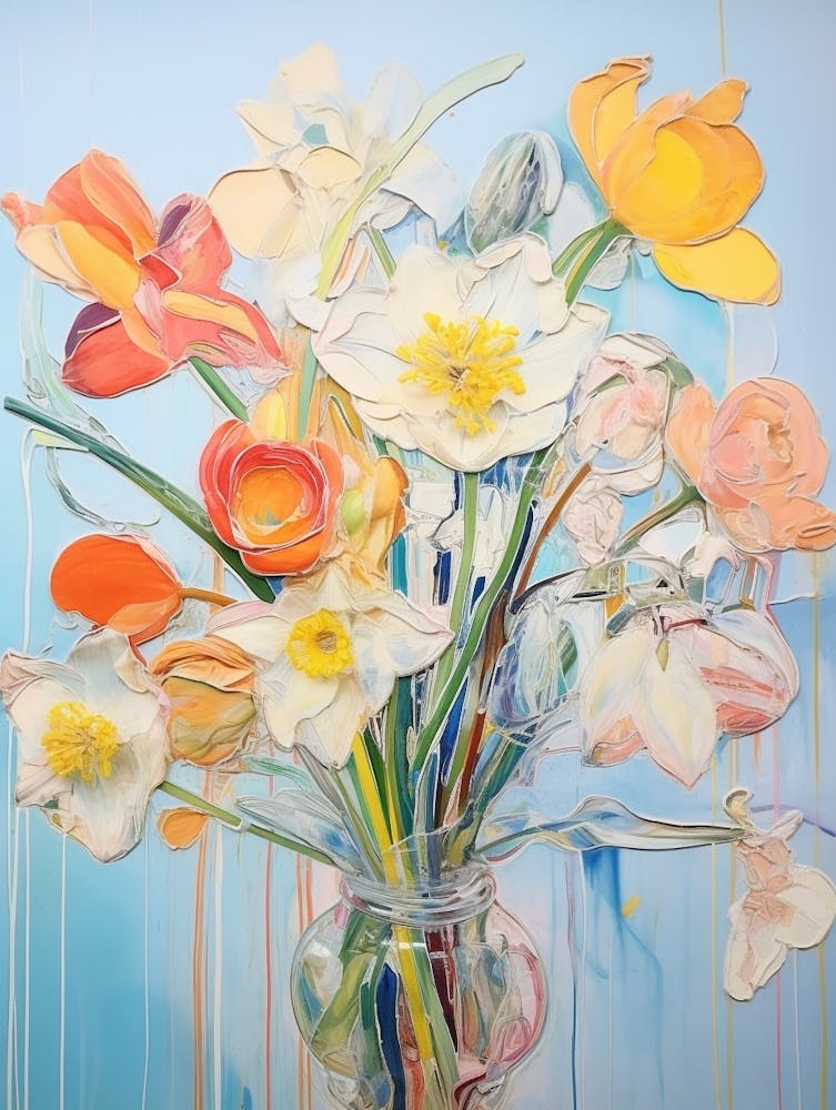 Abstract Flower Painting Daffodil 1